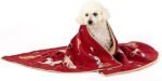 HUFT Bloom Buddies Dog Blanket – Red, L | Soft & Cozy Pet Blanket | Warm, Lightweight Fleece Bedding | Comfortable Sleep Blanket for Dogs | Durable, Washable Dog Accessory