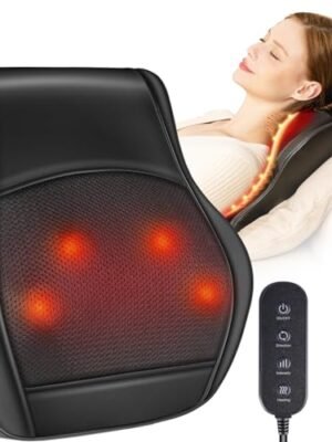 Sika deer Neck and Back Massager for Pain Relief Deep Tissue with Heat, Shiatsu Shoulder Massager with Bi-Directional Rotating Head for Neck, Back, Shoulders, and Legs, Gift for Mom Dad.