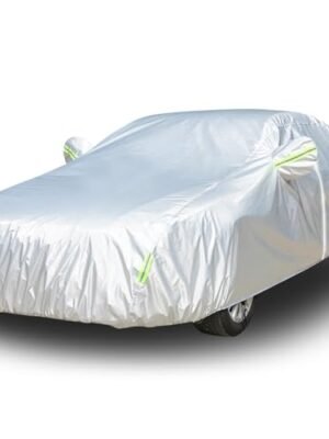 DAYONG Car Cover, All Weather Waterproof Full Cover for Sedan SUV, Cotton Lining Door Zipper, Windproof Straps, Dustproof Sun Protection Car Tarp for Automobiles. (C1-490 * 190 * 150CM)